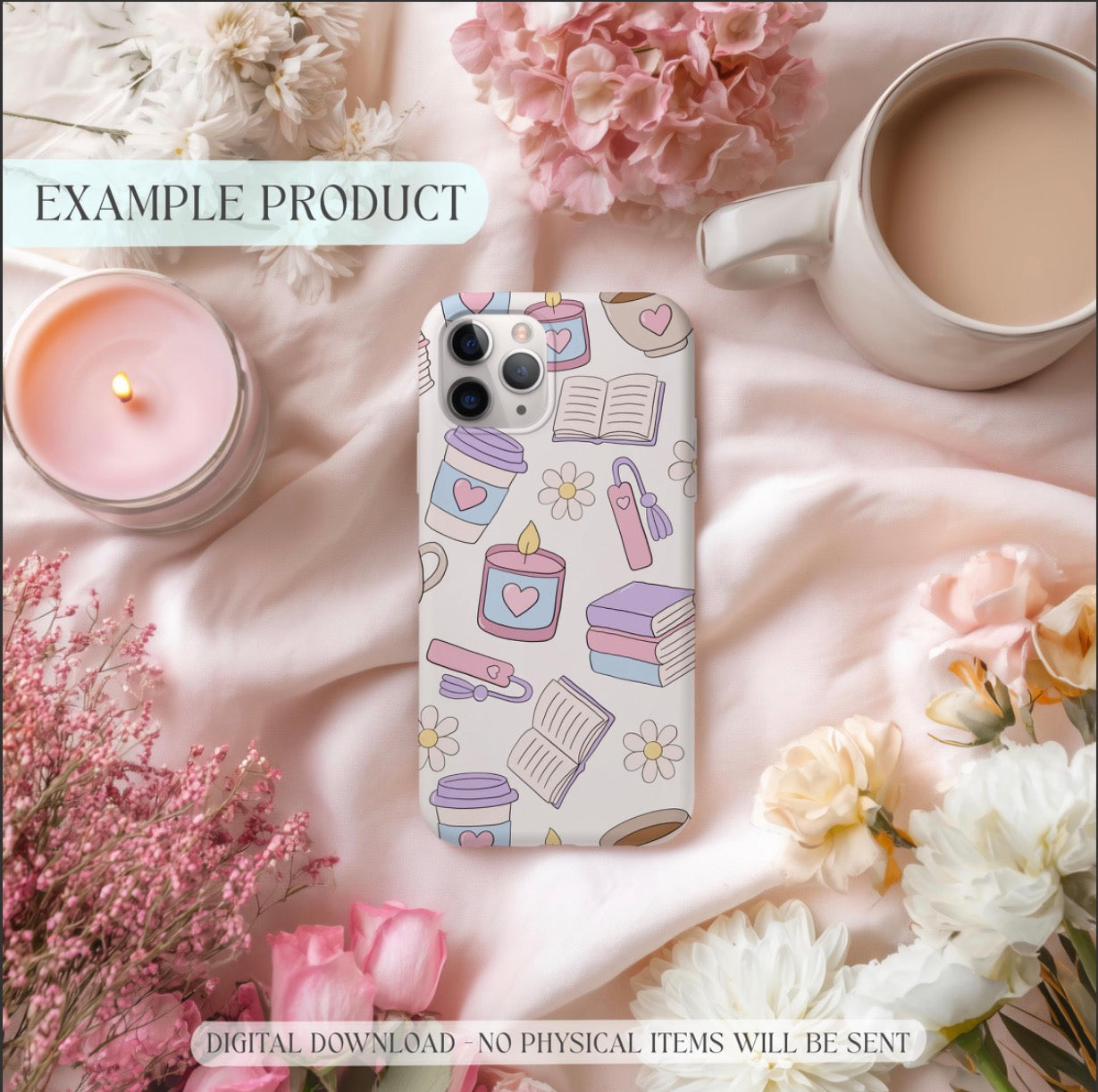 Books and Coffee Seamless Pattern