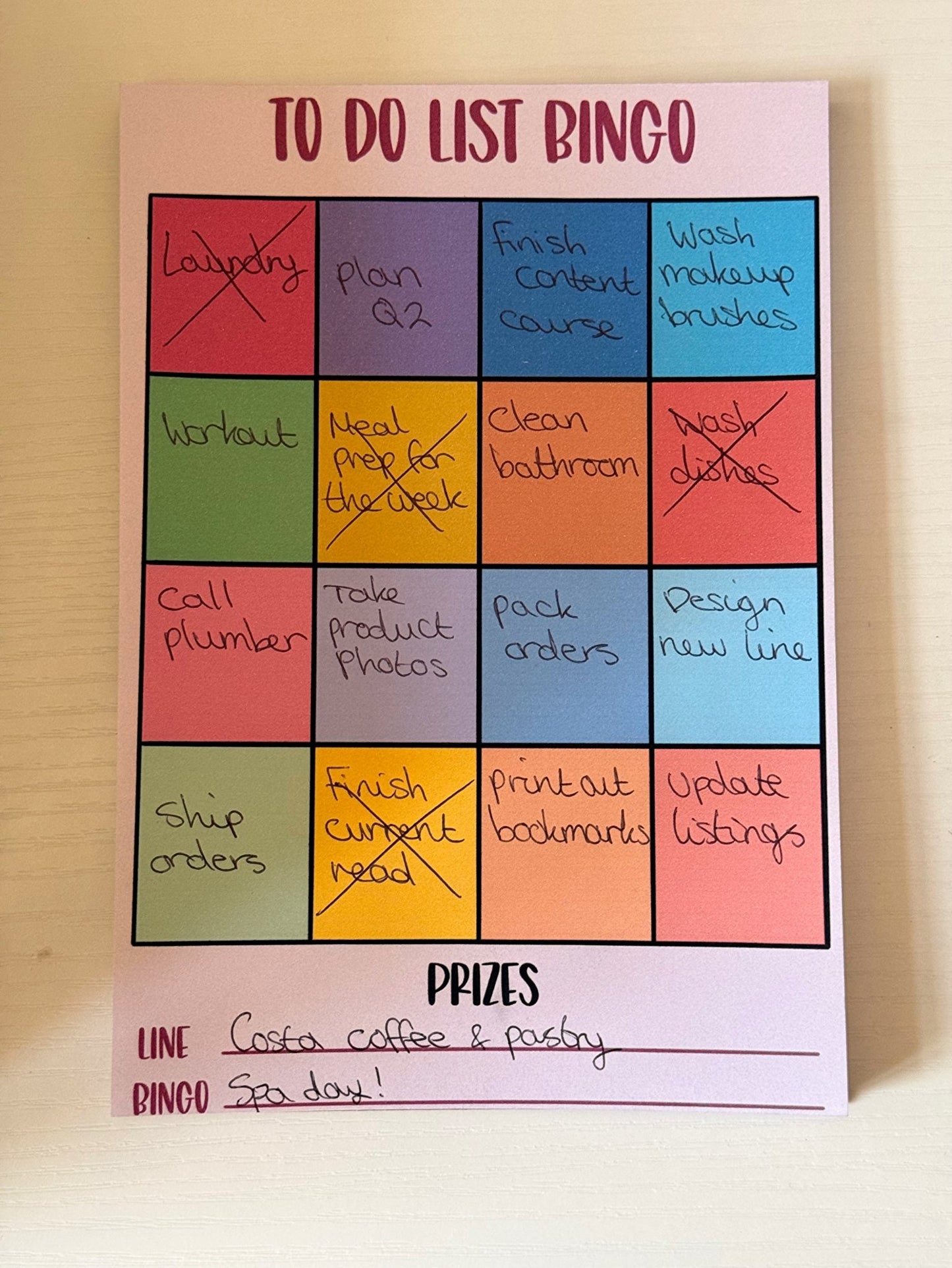 A5 To Do List Bingo Notepad - Coquette Cloud Co