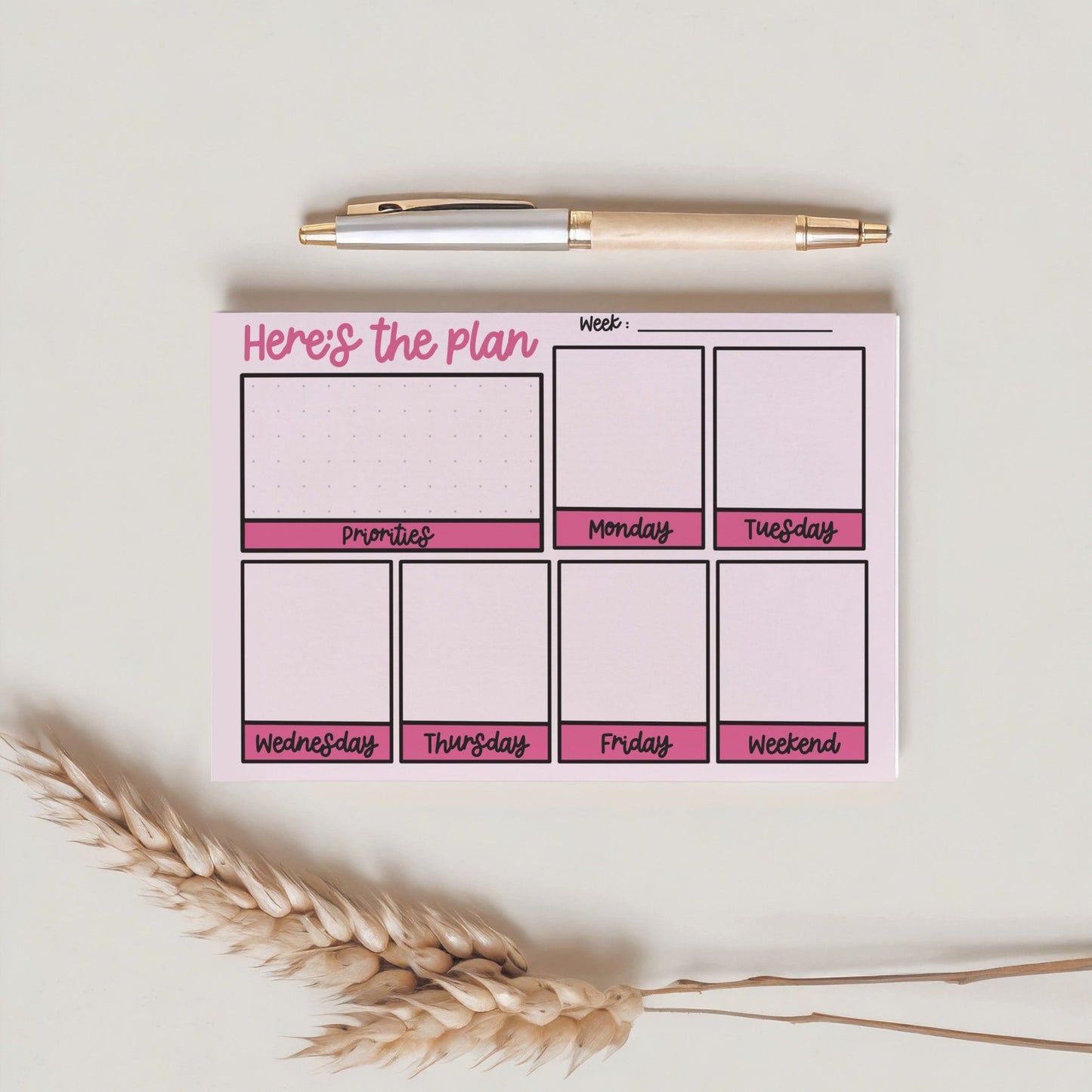 A5 Weekly Planner Notepad – Minimal Weekly Planning - Coquette Cloud Co