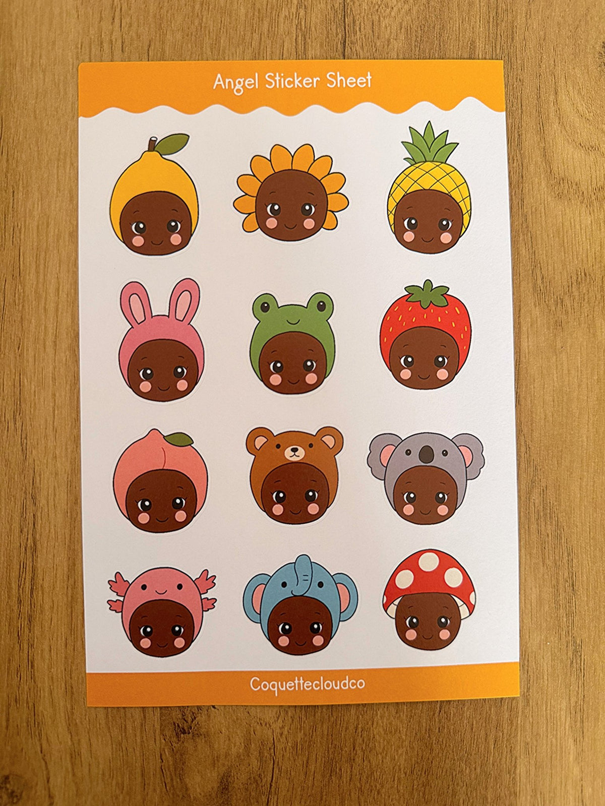 Angel Doll Face Sticker Sheet - Coquette Cloud Co