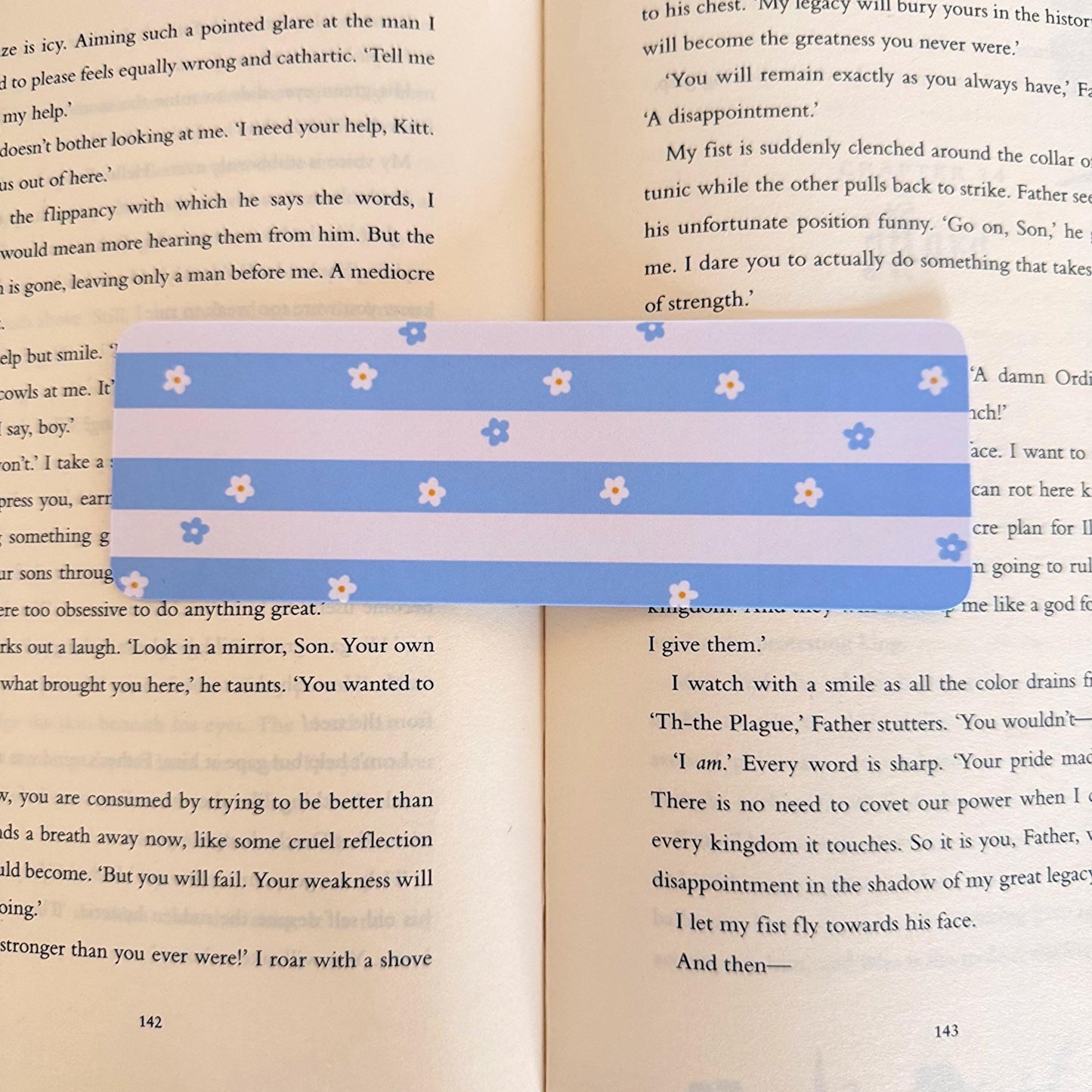 Blue Floral Bookmark - Coquette Cloud Co