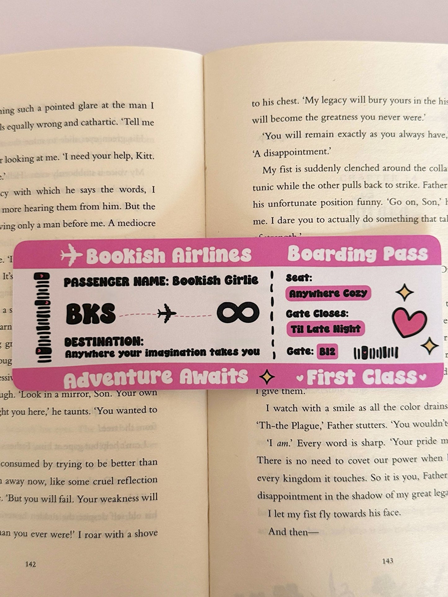 Bookish Airlines Bookmark - Coquette Cloud Co