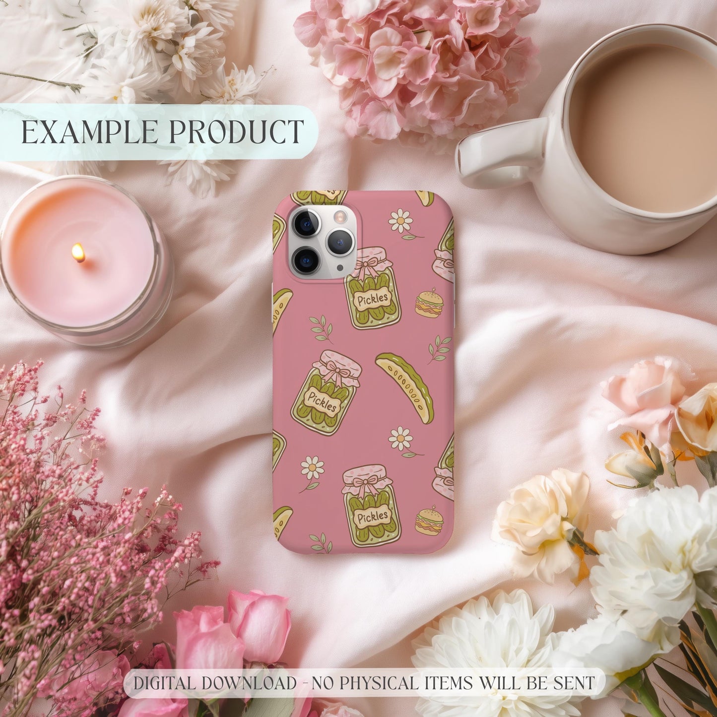 Pickles Seamless Pattern, Cute Digital Download for Fabric Design, Sublimation Art, Quirky Food Print