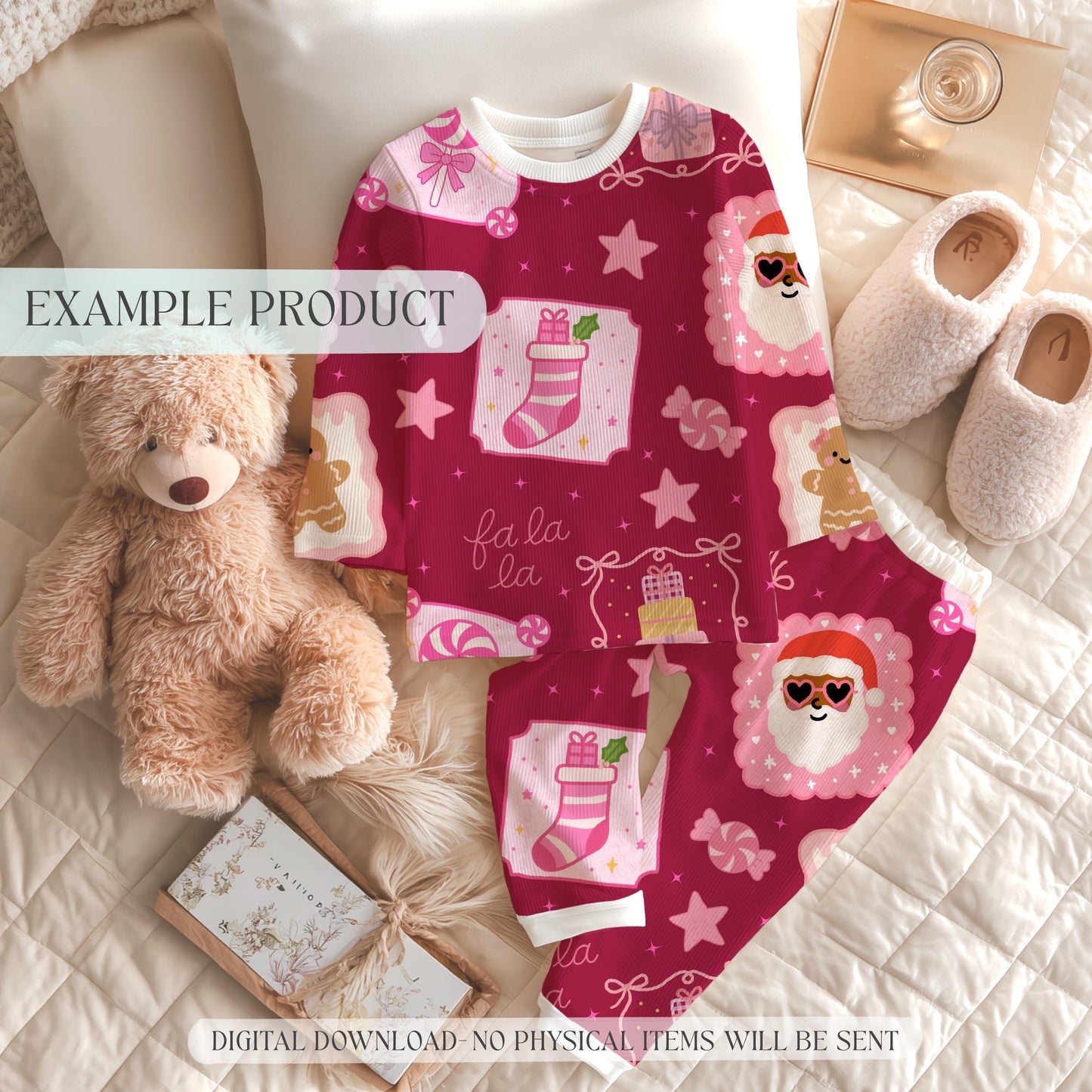 Christmas Frames Seamless Pattern , Digital Download for Holiday Crafts, Preppy Pink Girly Design, Repeating Art