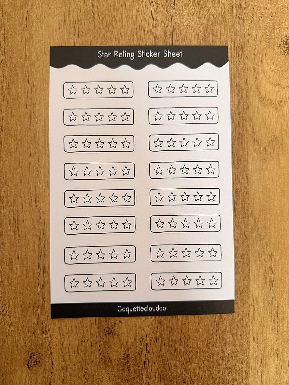 Star Rating Sticker Sheet - Coquette Cloud Co