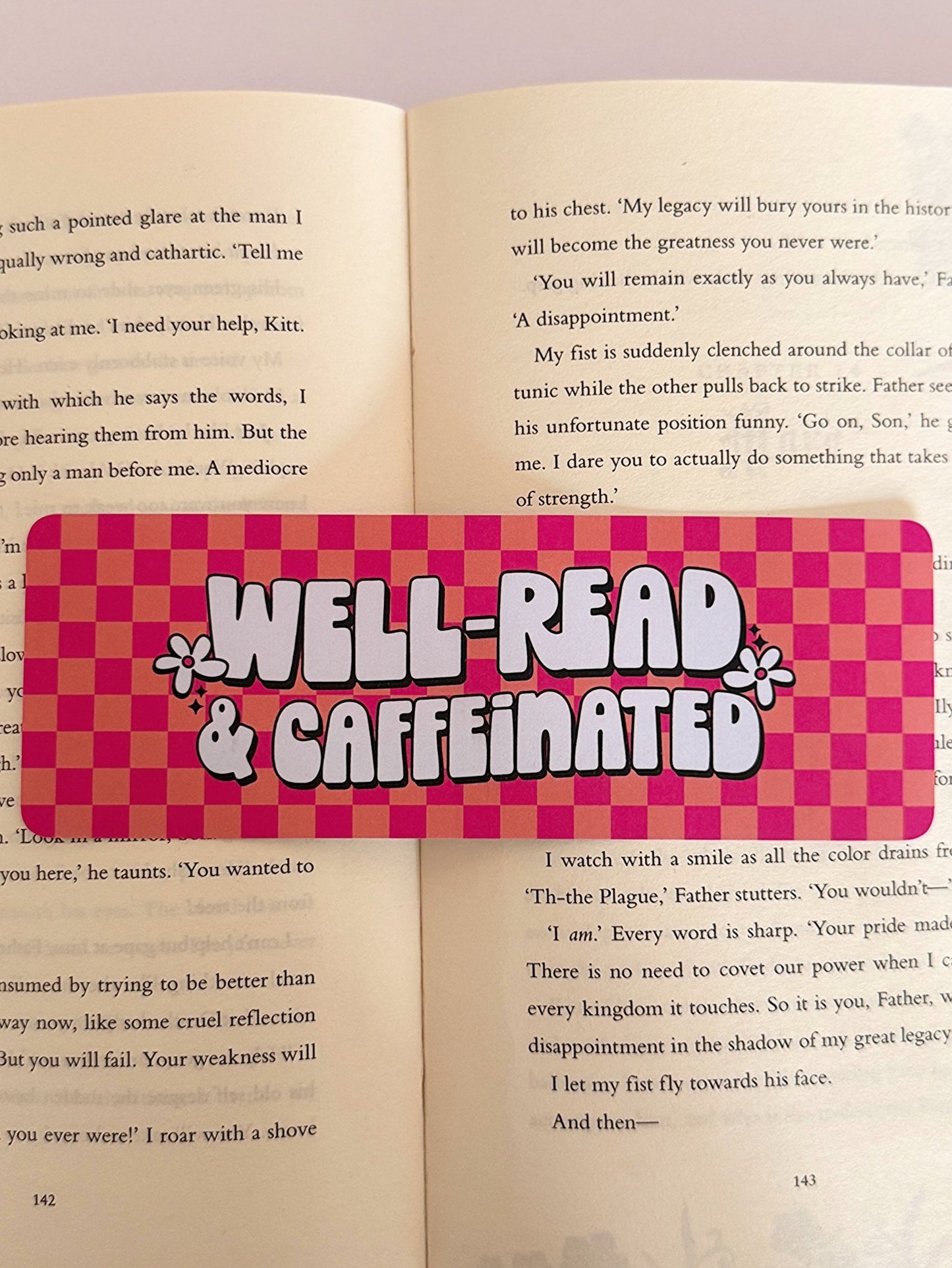 Well Read & Caffeinated Bookmark - Coquette Cloud Co