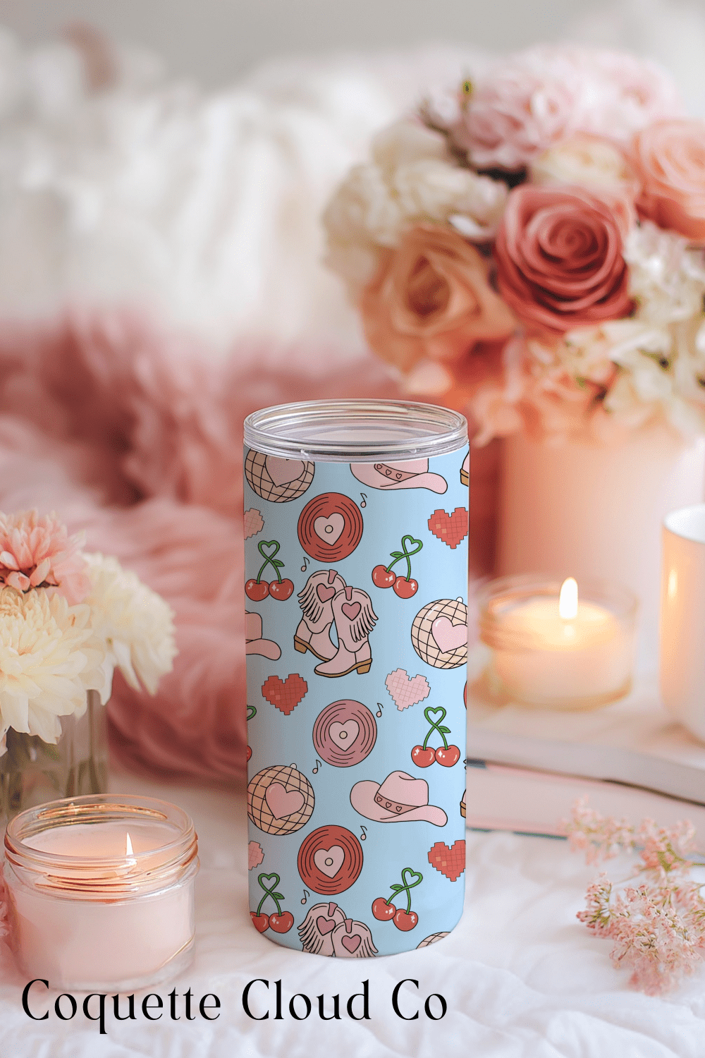 How to Design a Tumbler Using a Seamless Pattern - Coquette Cloud Co