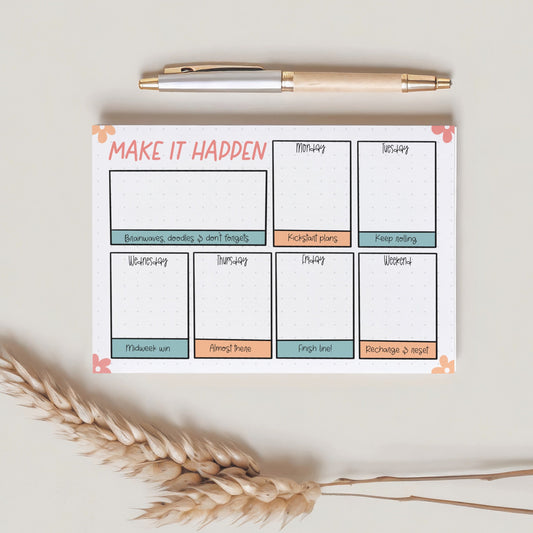 A5 Weekly Planner Notepad – Minimal Weekly Planning
