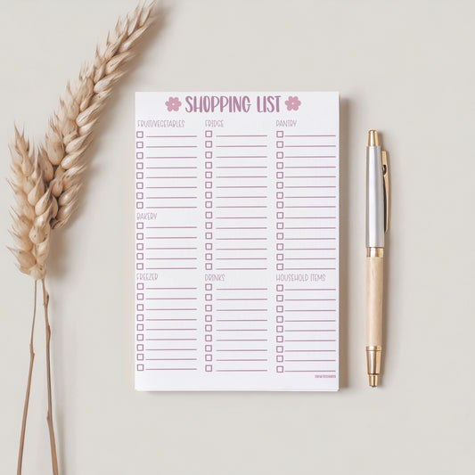 A5 Shopping List Notepad – Categorised Grocery List