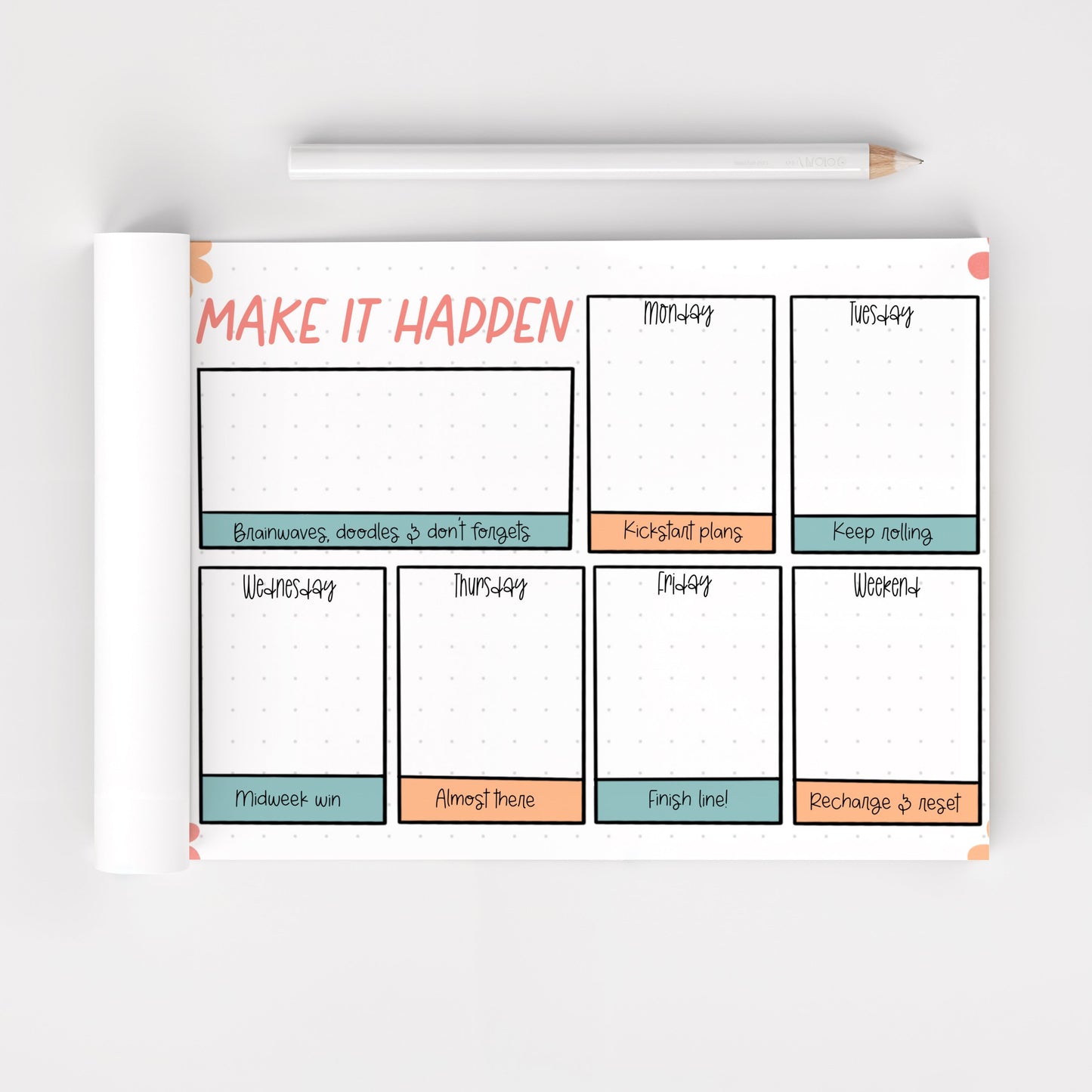 A5 Weekly Planner Notepad – Minimal Weekly Planning