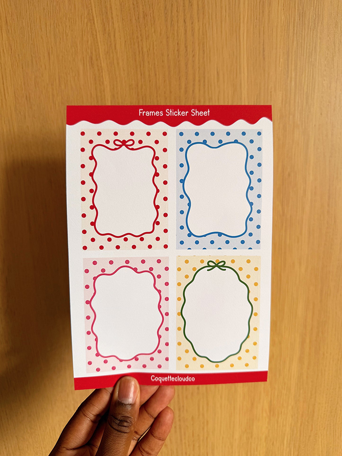 Polka Dot Frames Sticker Sheet