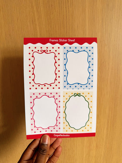 Polka Dot Frames Sticker Sheet