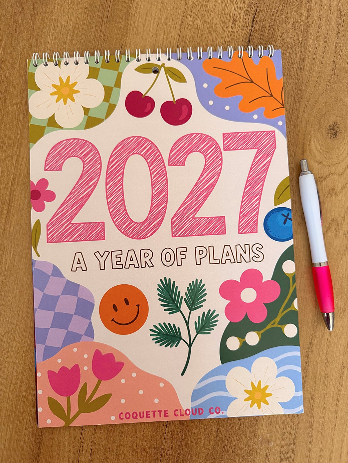2027 A4 Wall Calendar - Coquette Cloud Co