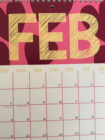 2027 A4 Wall Calendar - Coquette Cloud Co