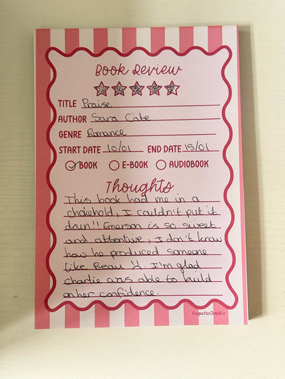 Book Review Notepad A5