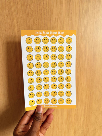 Smiley Face Sticker Sheet