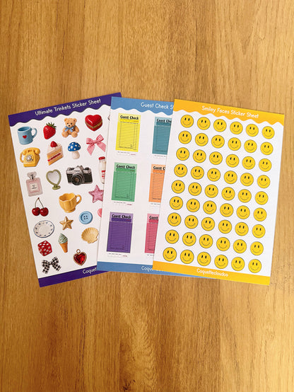 Smiley Face Sticker Sheet
