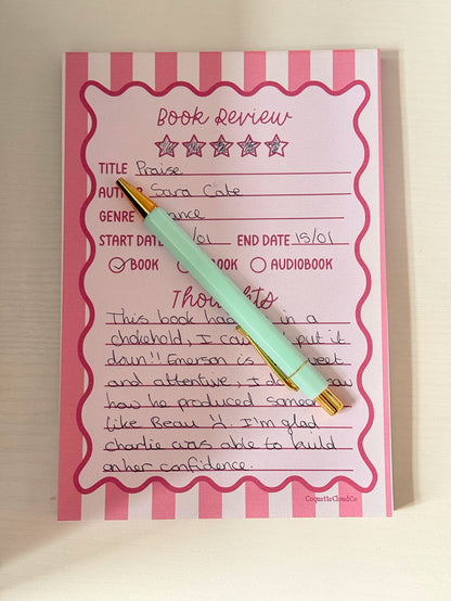 Book Review Notepad A5