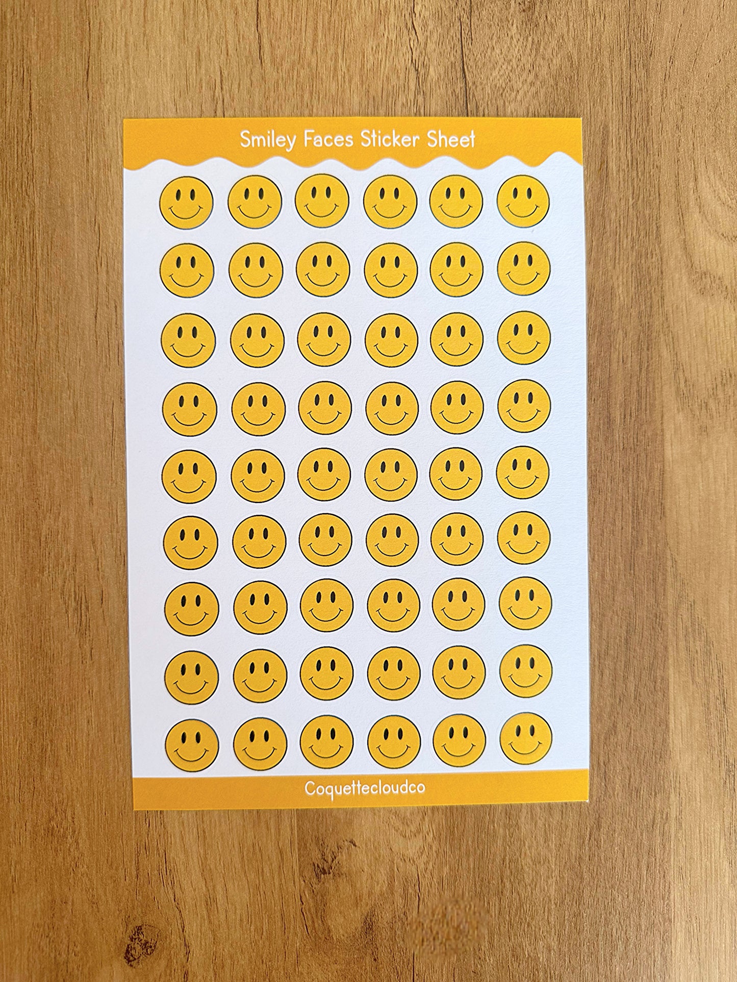 Smiley Face Sticker Sheet