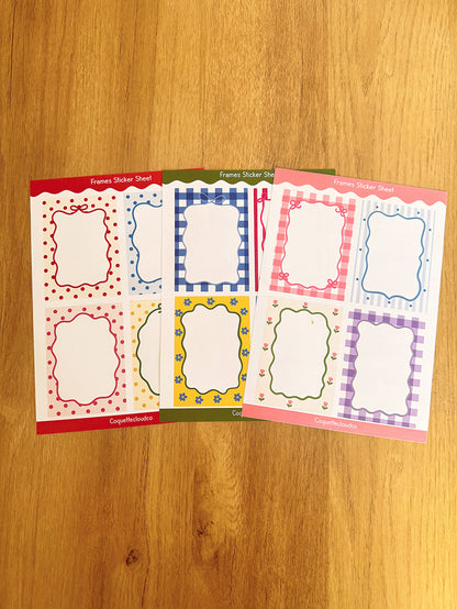Polka Dot Frames Sticker Sheet