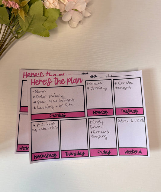 A5 Weekly Planner Notepad – Minimal Weekly Planning