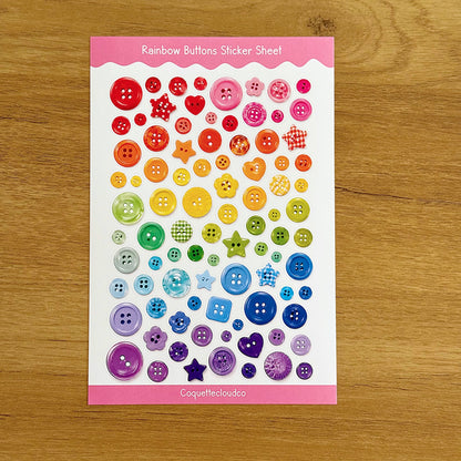 Rainbow Buttons Sticker Sheet