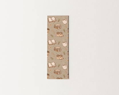 Beige Books & Coffee Bookmark