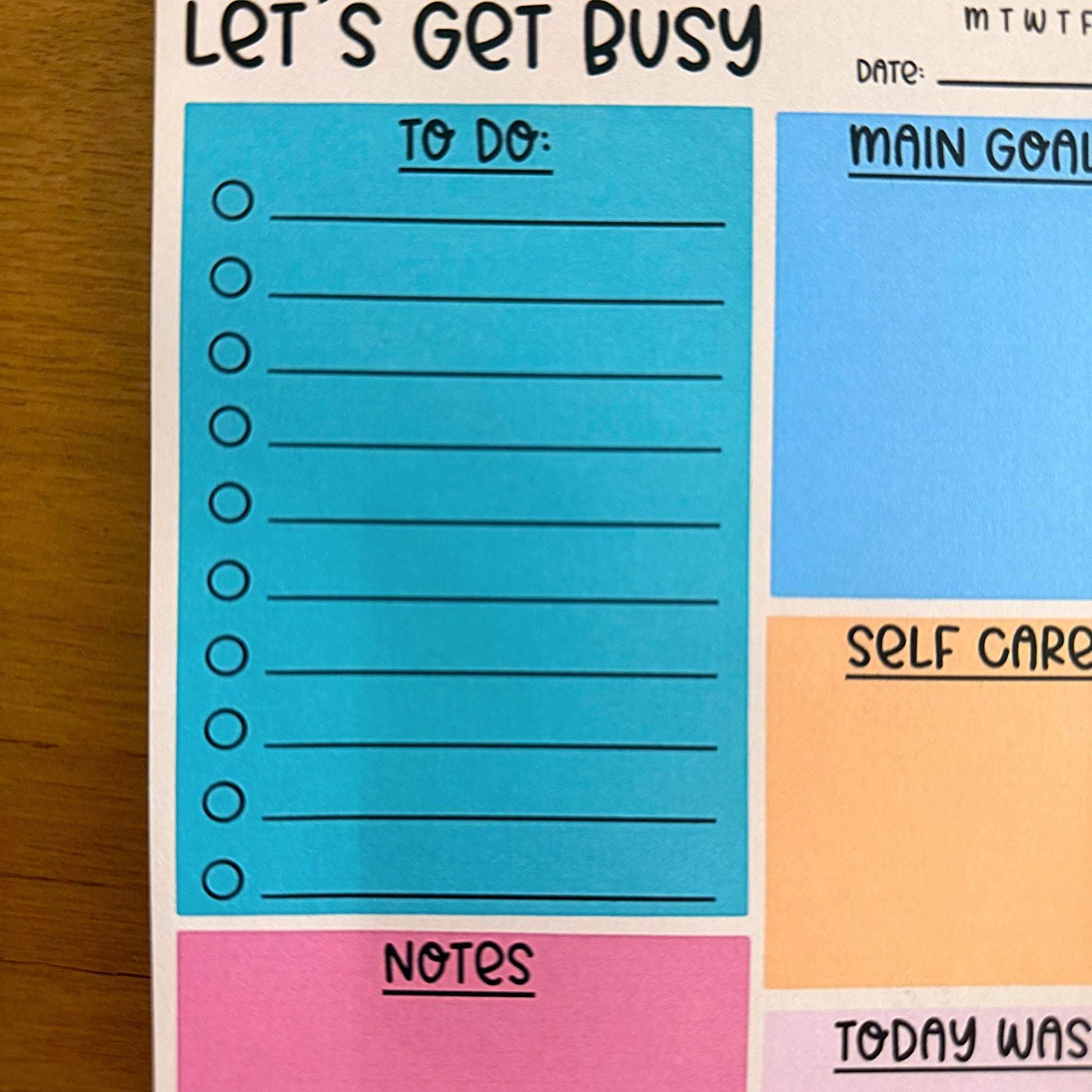 A5 Colour Block Daily Planner Notepad - Coquette Cloud Co