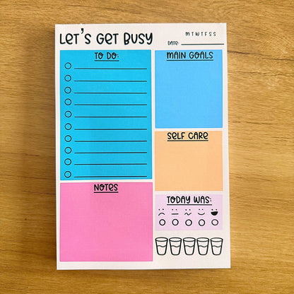 A5 Colour Block Daily Planner Notepad - Coquette Cloud Co