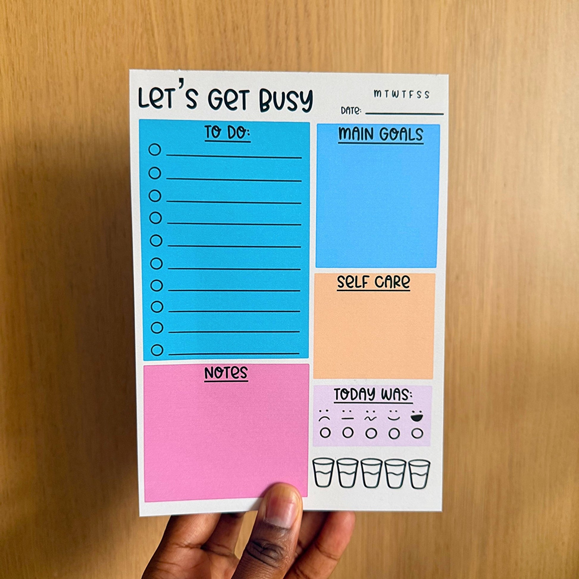 A5 Colour Block Daily Planner Notepad - Coquette Cloud Co
