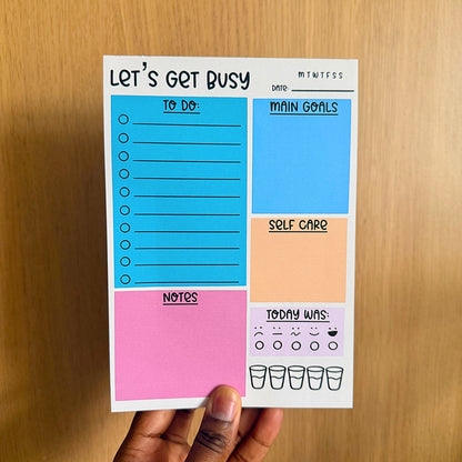 A5 Colour Block Daily Planner Notepad - Coquette Cloud Co