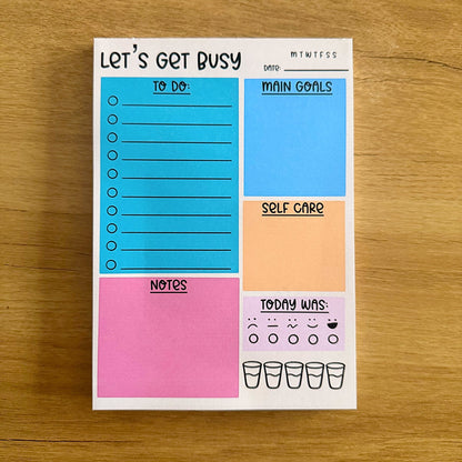A5 Colour Block Daily Planner Notepad - Coquette Cloud Co