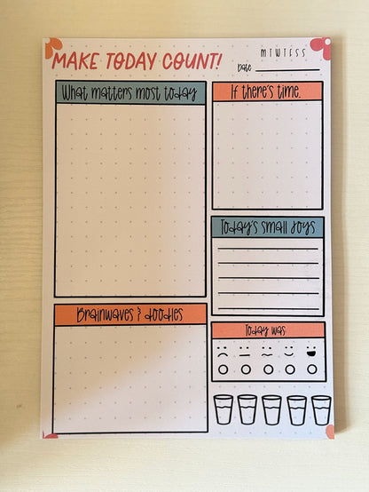 A5 Daily Planner Notepad – Gentle Daily Planning - Coquette Cloud Co