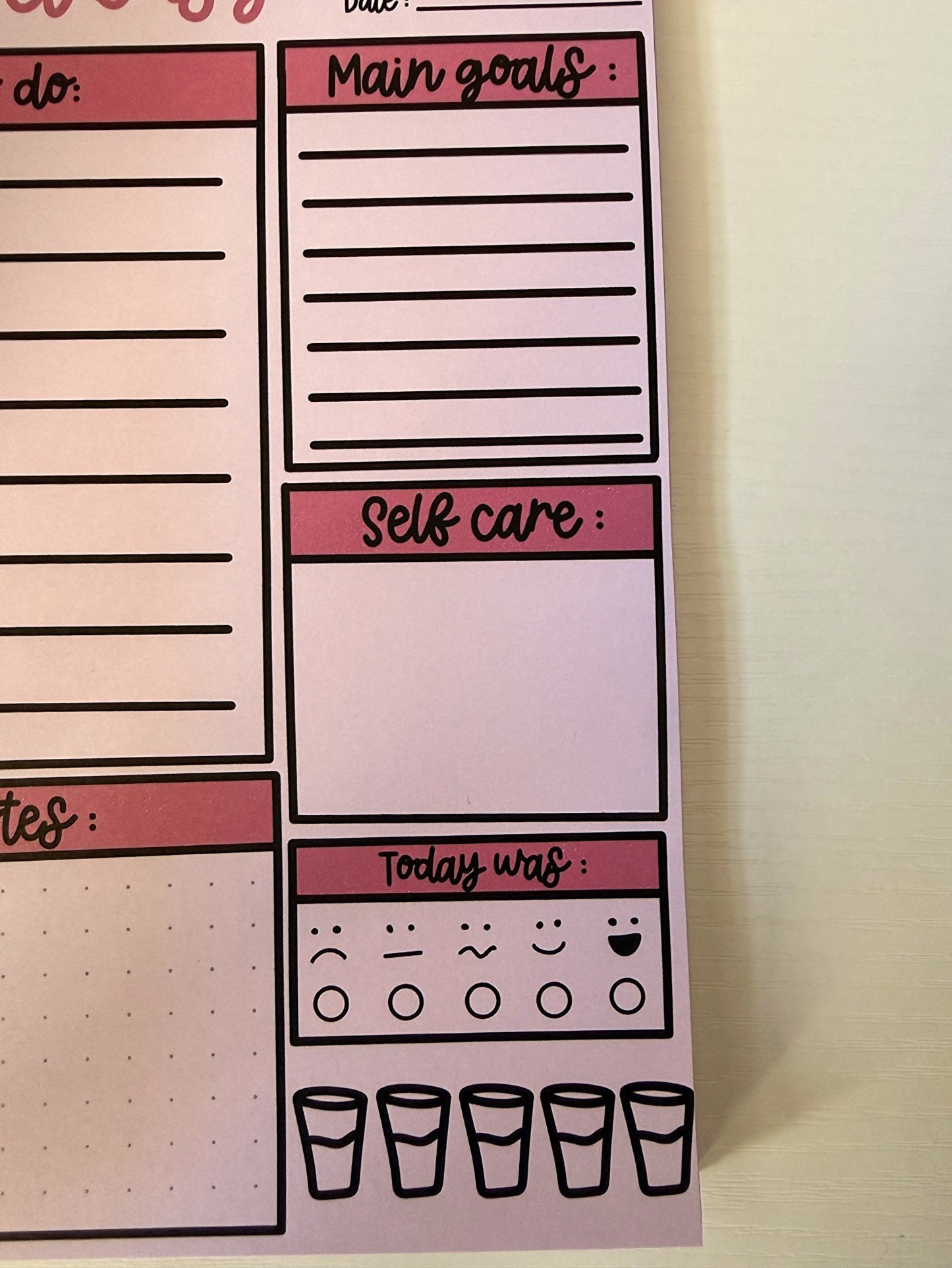 A5 Daily Planner Notepad – Gentle Daily Planning - Coquette Cloud Co