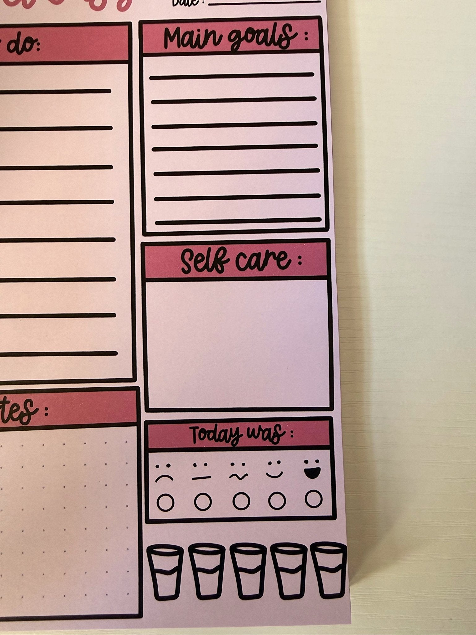 A5 Daily Planner Notepad – Gentle Daily Planning - Coquette Cloud Co