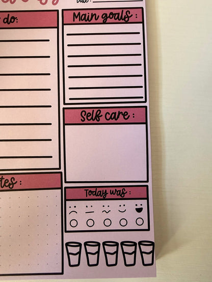 A5 Daily Planner Notepad – Gentle Daily Planning - Coquette Cloud Co