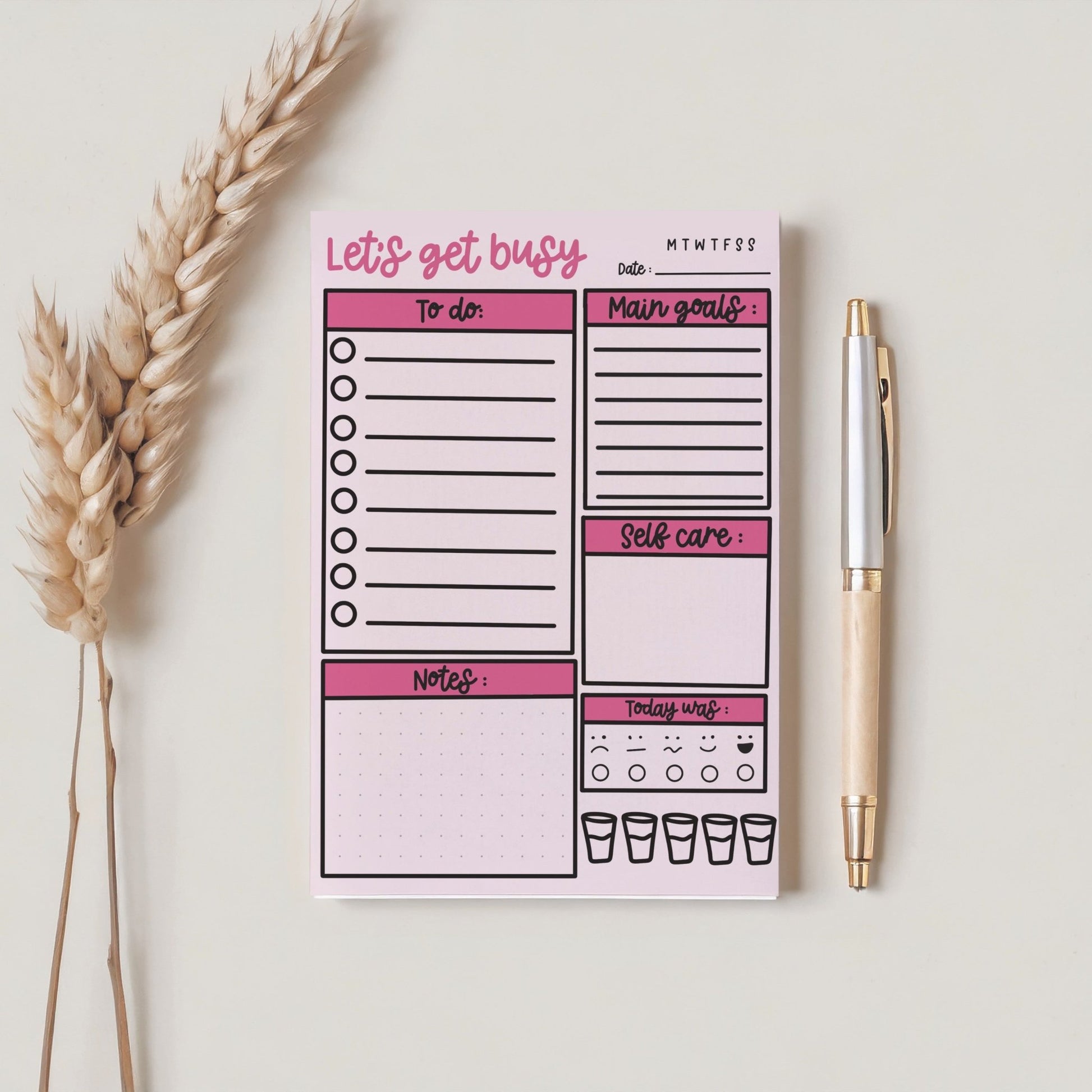 A5 Daily Planner Notepad – Gentle Daily Planning - Coquette Cloud Co