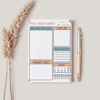 A5 Daily Planner Notepad – Gentle Daily Planning - Coquette Cloud Co