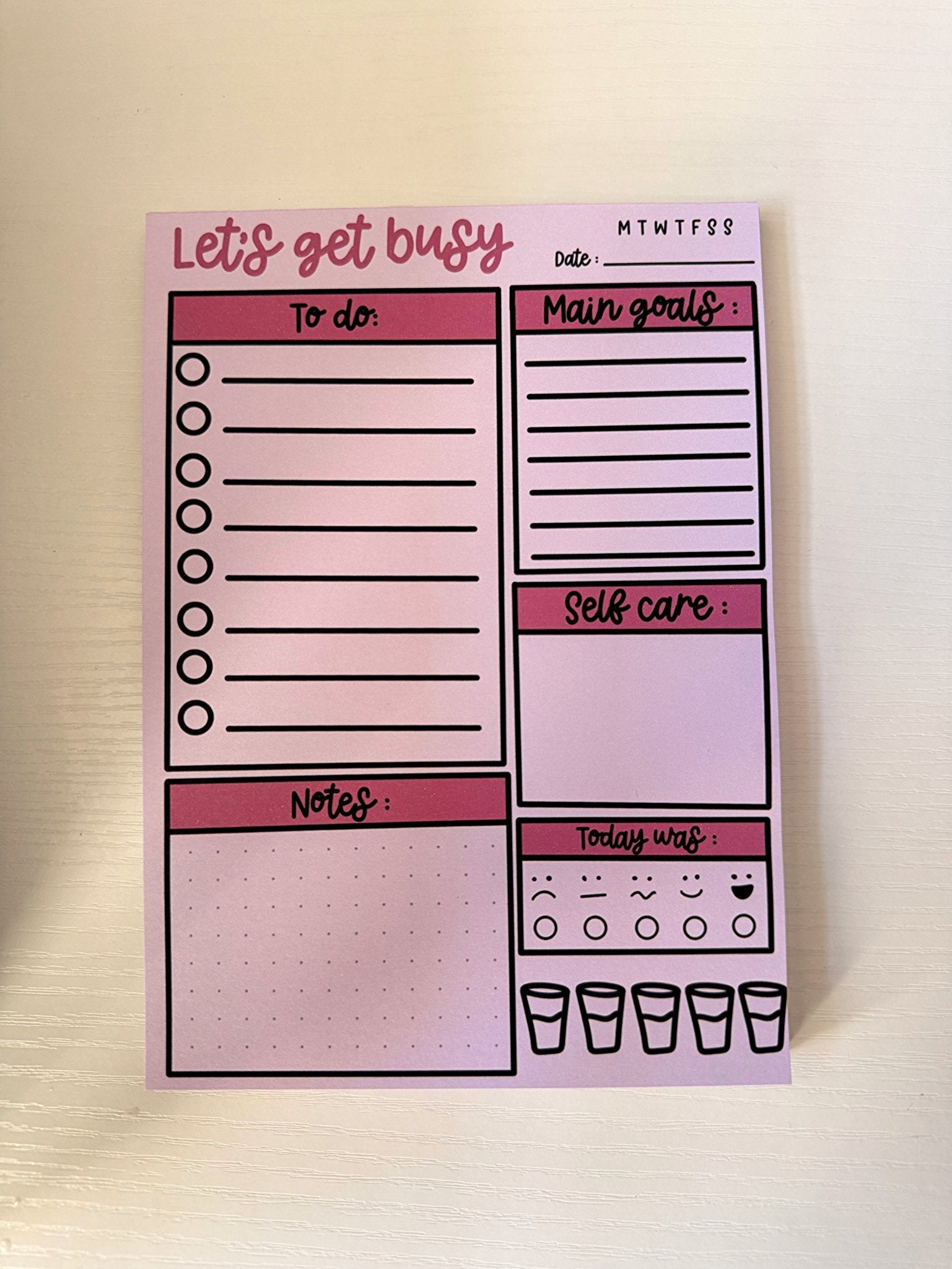 A5 Daily Planner Notepad – Gentle Daily Planning - Coquette Cloud Co