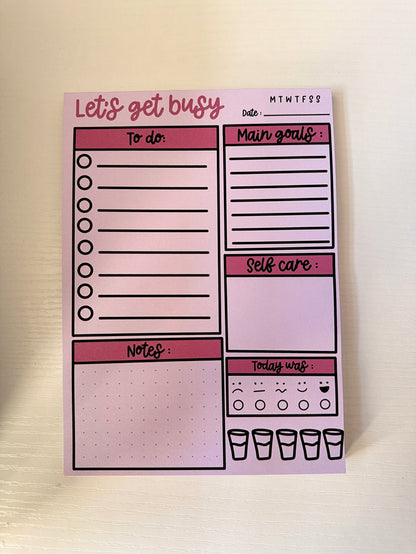 A5 Daily Planner Notepad – Gentle Daily Planning - Coquette Cloud Co