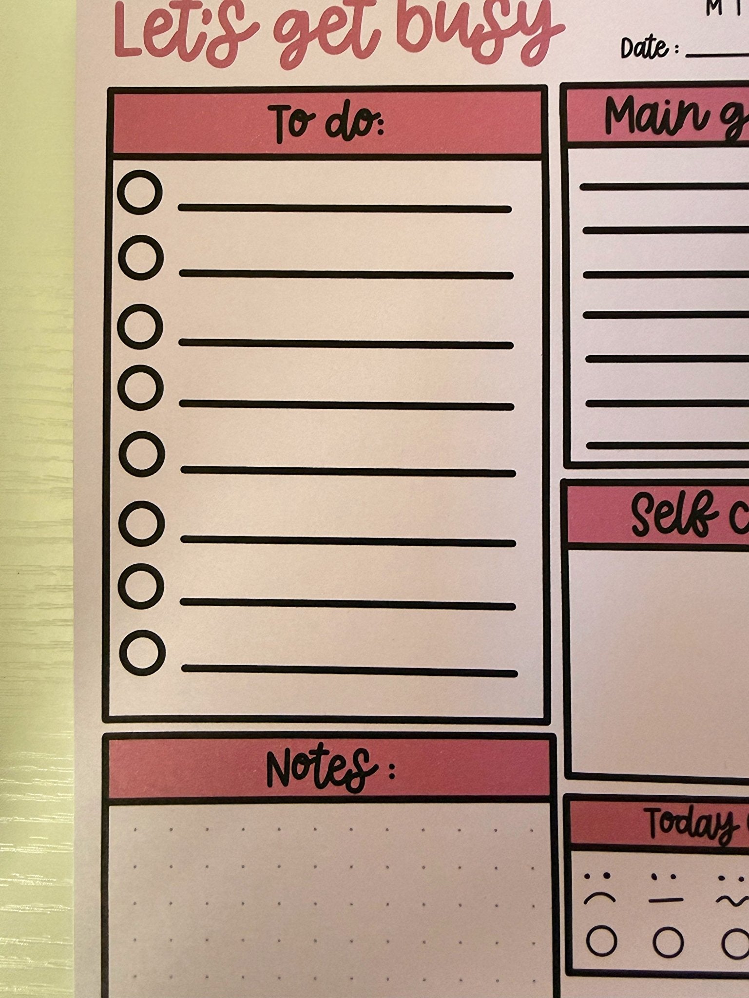 A5 Daily Planner Notepad – Gentle Daily Planning - Coquette Cloud Co