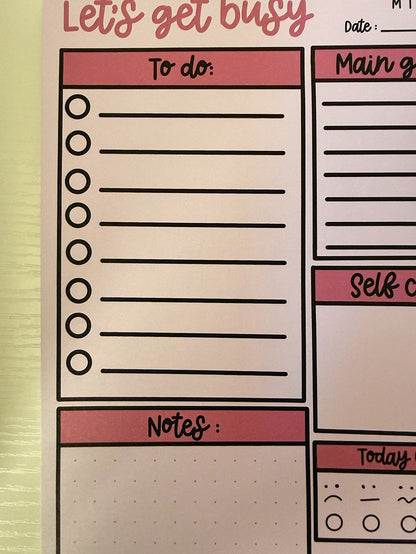 A5 Daily Planner Notepad – Gentle Daily Planning - Coquette Cloud Co