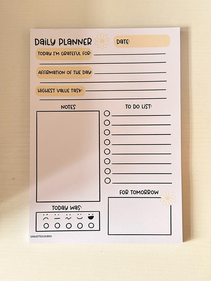 A5 Daily Planner Notepad with Gratitude - Coquette Cloud Co