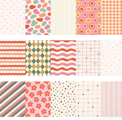 A5 Mixed Patterns Scrapbook Paper Pack - Coquette Cloud Co