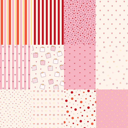 A5 Pink/Red Patterns Scrapbook Paper Pack - Coquette Cloud Co