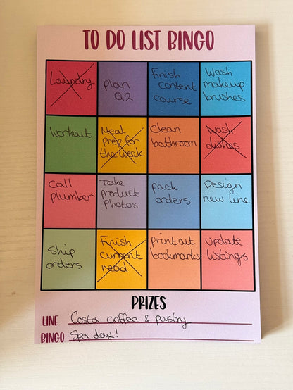 A5 To Do List Bingo Notepad - Coquette Cloud Co