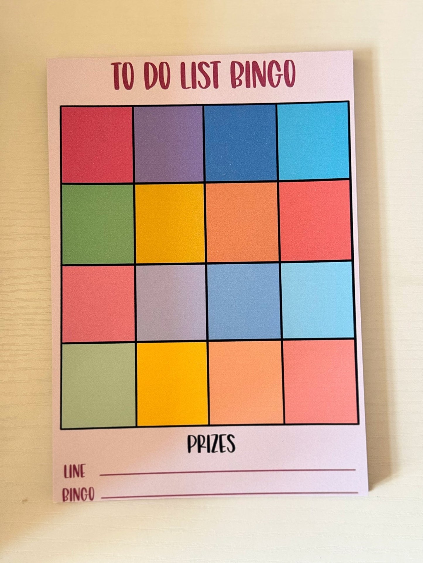 A5 To Do List Bingo Notepad - Coquette Cloud Co