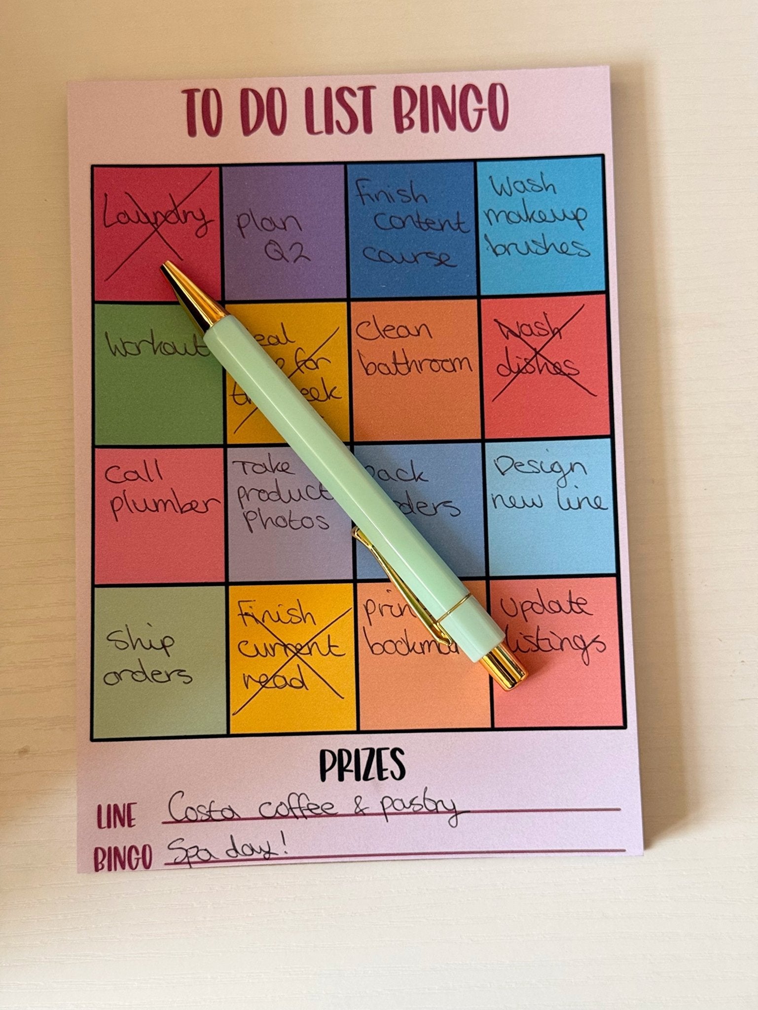 A5 To Do List Bingo Notepad - Coquette Cloud Co