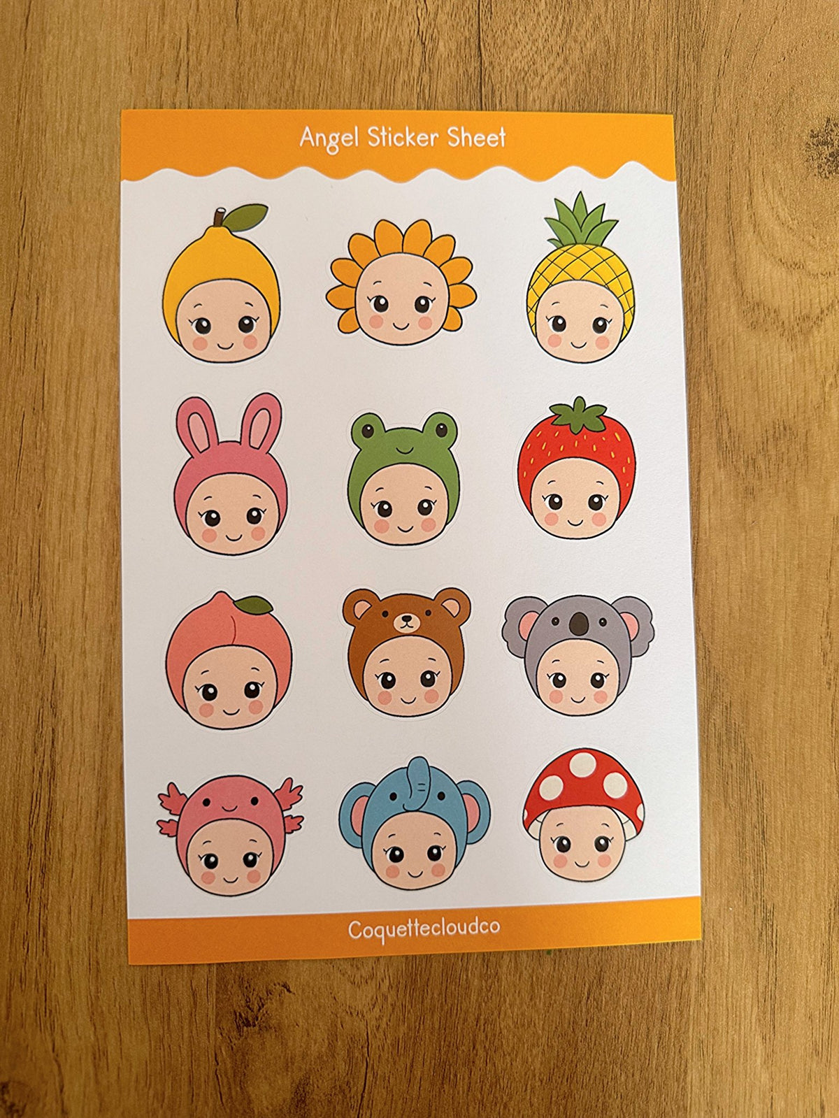 Angel Doll Face Sticker Sheet - Coquette Cloud Co