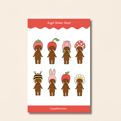 Angel Doll Sticker Sheet - Coquette Cloud Co